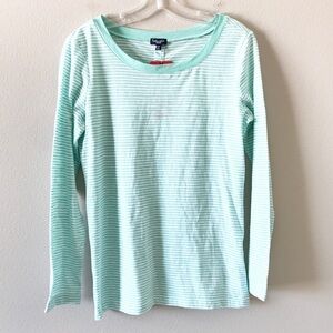 Splendid  Cerine Striped Button Back Top Medium Aqua Blue